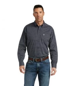 'Ariat' Men's Byrum Stretch Classic Fit Button Down - Hemlock