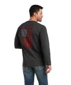 'Ariat' Men's American Woods T-Shirt - Charcoal Heather