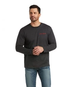 'Ariat' Men's American Woods T-Shirt - Charcoal Heather