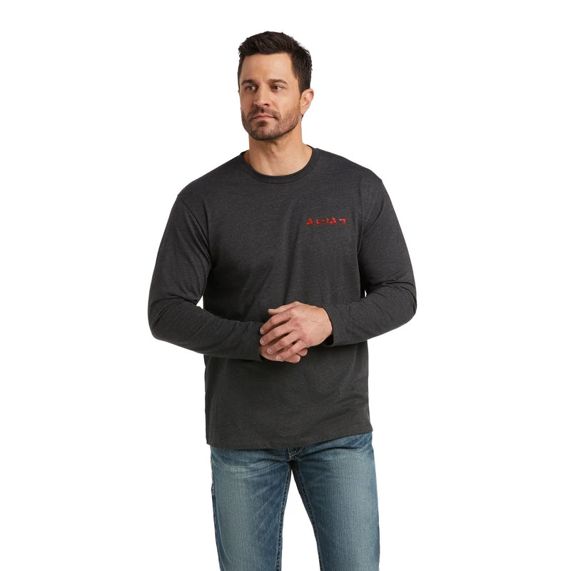 'Ariat' Men's American Woods T-Shirt - Charcoal Heather 4 'Ariat' Men's American Woods T-Shirt - Charcoal Heather