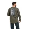 'Ariat' Men's Rebar Workman Alloy Flag T-Shirt - Sage Heather