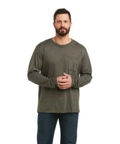 'Ariat' Men's Rebar Workman Alloy Flag T-Shirt - Sage Heather 7 'Ariat' Men's Rebar Workman Alloy Flag T-Shirt - Sage Heather