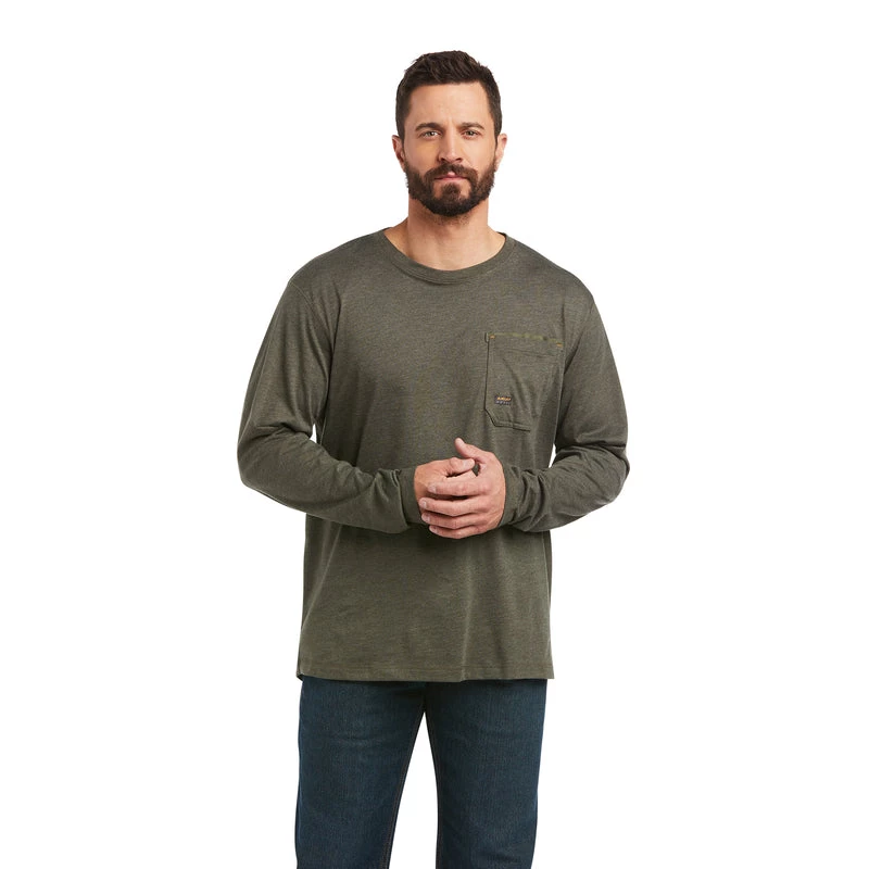 'Ariat' Men's Rebar Workman Alloy Flag T-Shirt - Sage Heather 5 'Ariat' Men's Rebar Workman Alloy Flag T-Shirt - Sage Heather