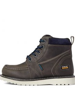 'Ariat' Women's 6" Rebar Wedge Moc Toe WP Soft Toe - Steel Grey