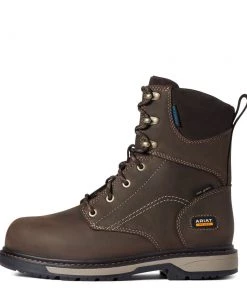 'Ariat' Women's 8" Riveter Glacier Grip 400 GR WP Comp Toe - Dark Brown
