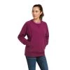 'Ariat' Women's Rebar Workman Washed Fleece Sweatshirt - Purple Potion