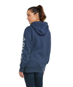'Ariat' Women's Rebar Graphic Hoodie - Navy Heather