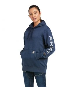 'Ariat' Women's Rebar Graphic Hoodie - Navy Heather