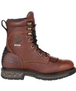 'Georgia Boots' Men's 8" Carbo-Tec LT EH WP Lacer Soft Toe - Brown