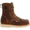 'Georgia Boots' Men's 8" EH WEDGE WP Soft Toe - Brown