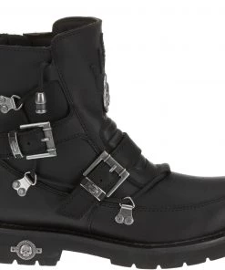 'Harley Davidson' Men's 6" Distortion Skull Zip Boot - Black