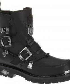 'Harley Davidson' Men's 6" Distortion Skull Zip Boot - Black