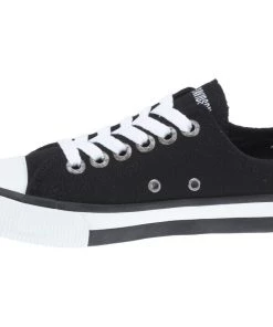 'Harley Davidson' Women's Zia Black Canvas Sneaker - Black