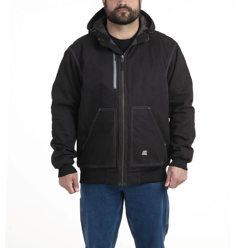 'Berne' Men's Modern Hooded Jacket - Black 3 'Berne' Men's Modern Hooded Jacket - Black