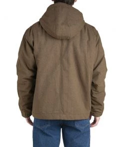 'Berne' Men's Heathered Modern Hooded Jacket - Bark