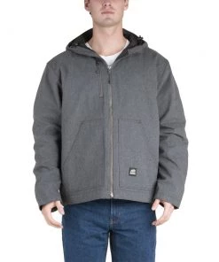 'Berne' Men's Heathered Modern Hooded Jacket - Titanium