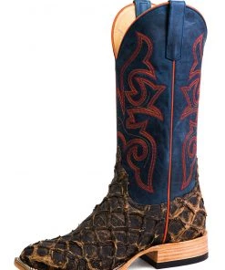 'Anderson Bean' Men's 13" HorsePower Top Hand Big Bass Square Toe - Pirarucu / Royal Blue Mad Dog