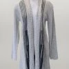 Women 'Keren Hart' Long Sleeve Knit Duster - Heather Grey / Tan / Black (ext. Sizes)