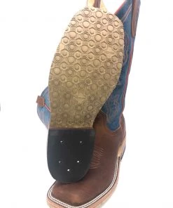 'Anderson Bean' Men's 13" Briar Mad Dog Western Square Toe - Brown / Blue