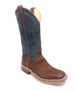'Anderson Bean' Men's 13" Briar Mad Dog Western Square Toe - Brown / Blue 9 'Anderson Bean' Men's 13