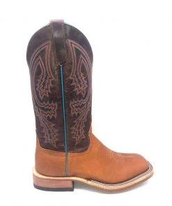 'Anderson Bean' Men's 13" Western Square Toe - Tobacco Yeti / Brass Explosion