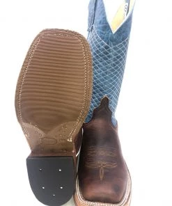 'Anderson Bean' Men's 13" Western Square Toe - Bison / Blue Lava