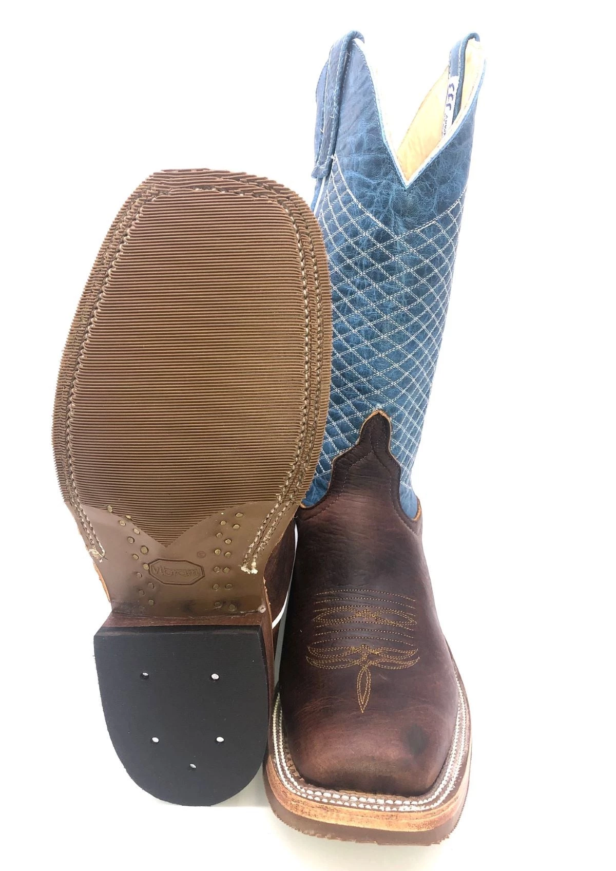'Anderson Bean' Men's 13" Western Square Toe - Bison / Blue Lava 4 'Anderson Bean' Men's 13" Western Square Toe - Bison / Blue Lava