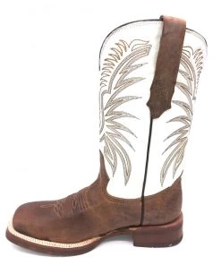 Tanner Mark Boots 'Tanner Mark' Men's 13" Western Square Toe - Brown / Bone 13 Tanner Mark Boots 'Tanner Mark' Men's 13