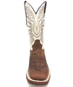 Tanner Mark Boots 'Tanner Mark' Men's 13" Western Square Toe - Brown / Bone