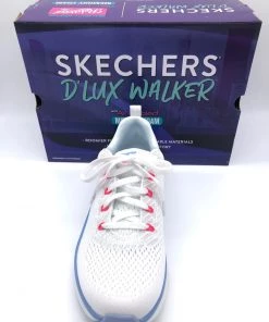 'Skechers' Women's D'Lux Walker-Fresh Finesse - White / Pink / Blue