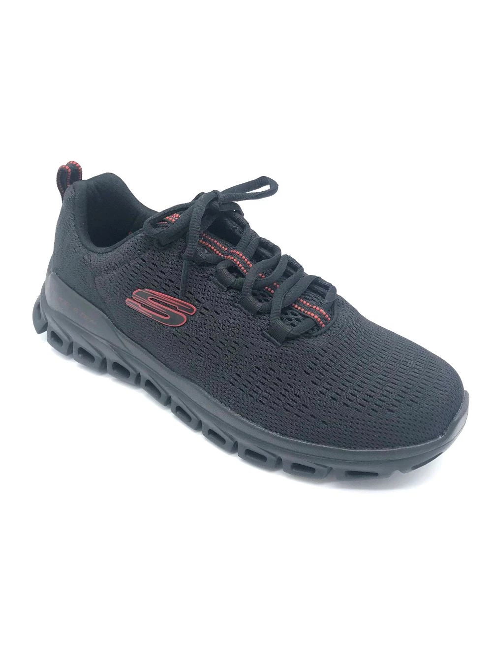 'Skechers' Men's Glide-Step Fasten Up Wide Running Shoe - Black / Red 7 'Skechers' Men's Glide-Step Fasten Up Wide Running Shoe - Black / Red