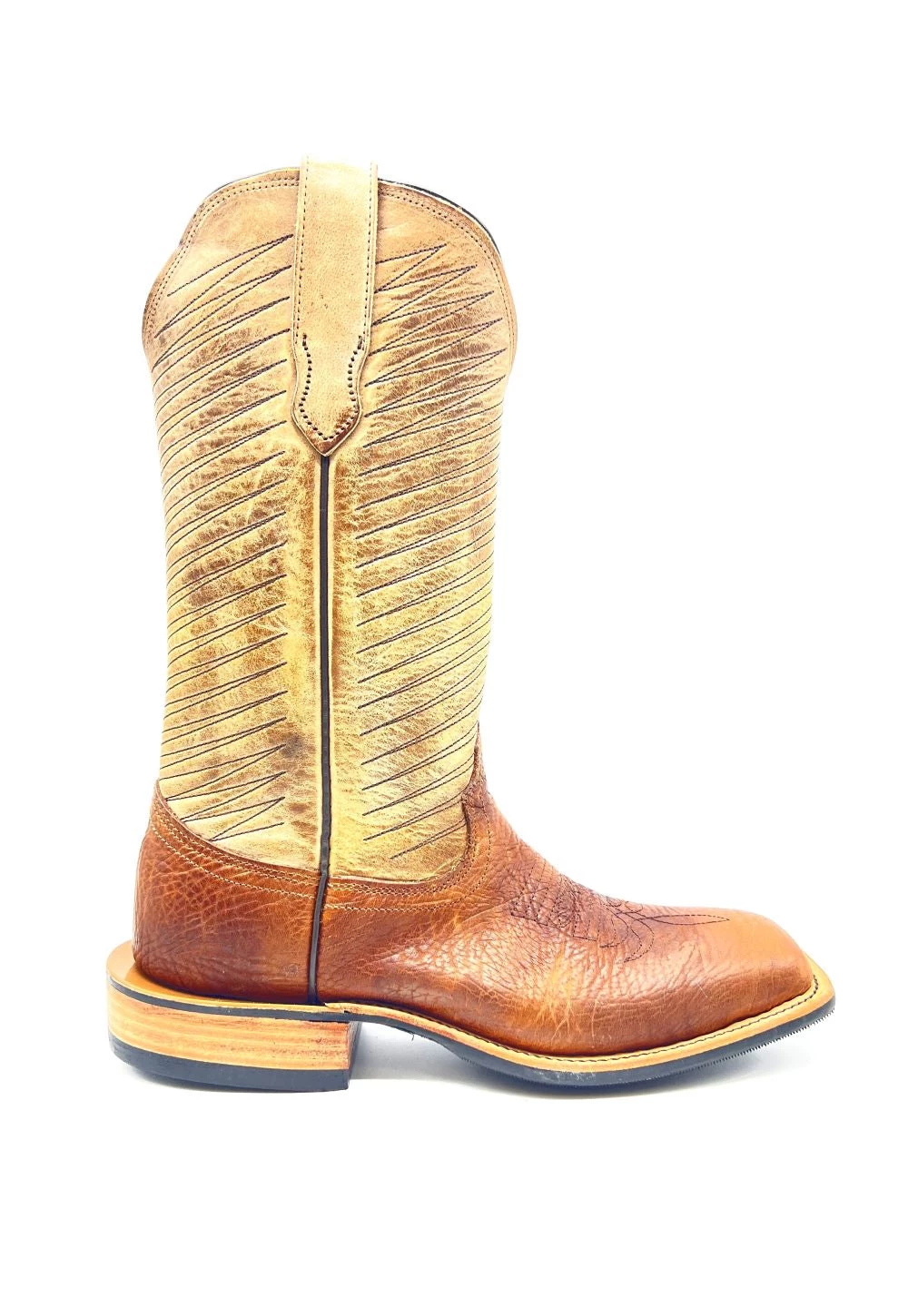 Fenoglio Boots Men's Bison Square Toe - Brown/Tan 3 Fenoglio Boots Men's Bison Square Toe - Brown/Tan