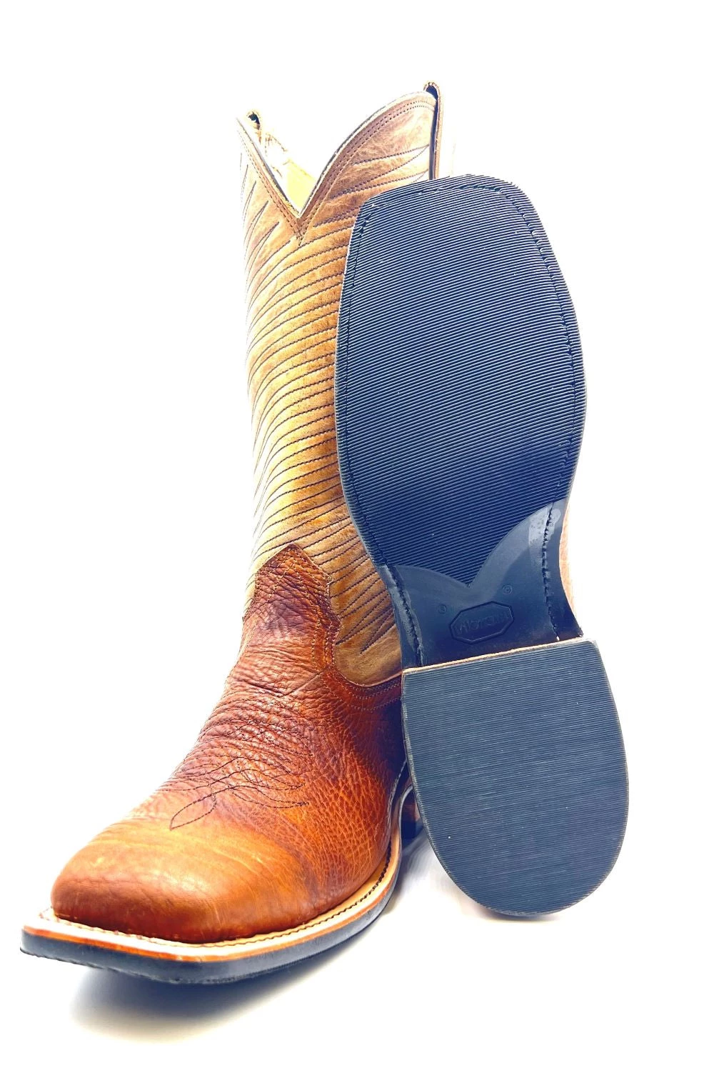 Fenoglio Boots Men's Bison Square Toe - Brown/Tan 6 Fenoglio Boots Men's Bison Square Toe - Brown/Tan