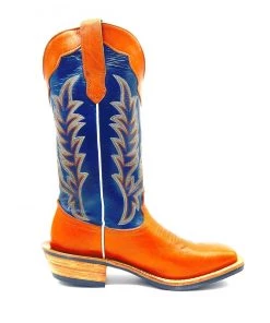 'Fenoglio Boots' Men's 13" Boomer Western Square Toe - Russet/Blue