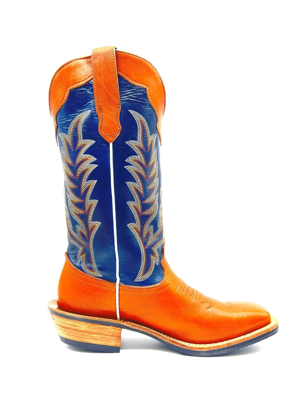 'Fenoglio Boots' Men's 13" Boomer Western Square Toe - Russet/Blue 3 'Fenoglio Boots' Men's 13" Boomer Western Square Toe - Russet/Blue