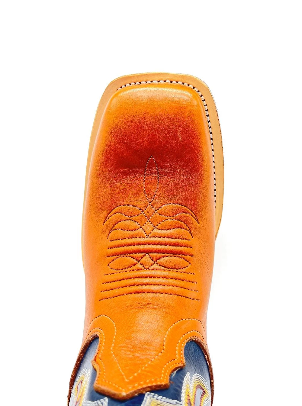 'Fenoglio Boots' Men's 13" Boomer Western Square Toe - Russet/Blue 6 'Fenoglio Boots' Men's 13" Boomer Western Square Toe - Russet/Blue