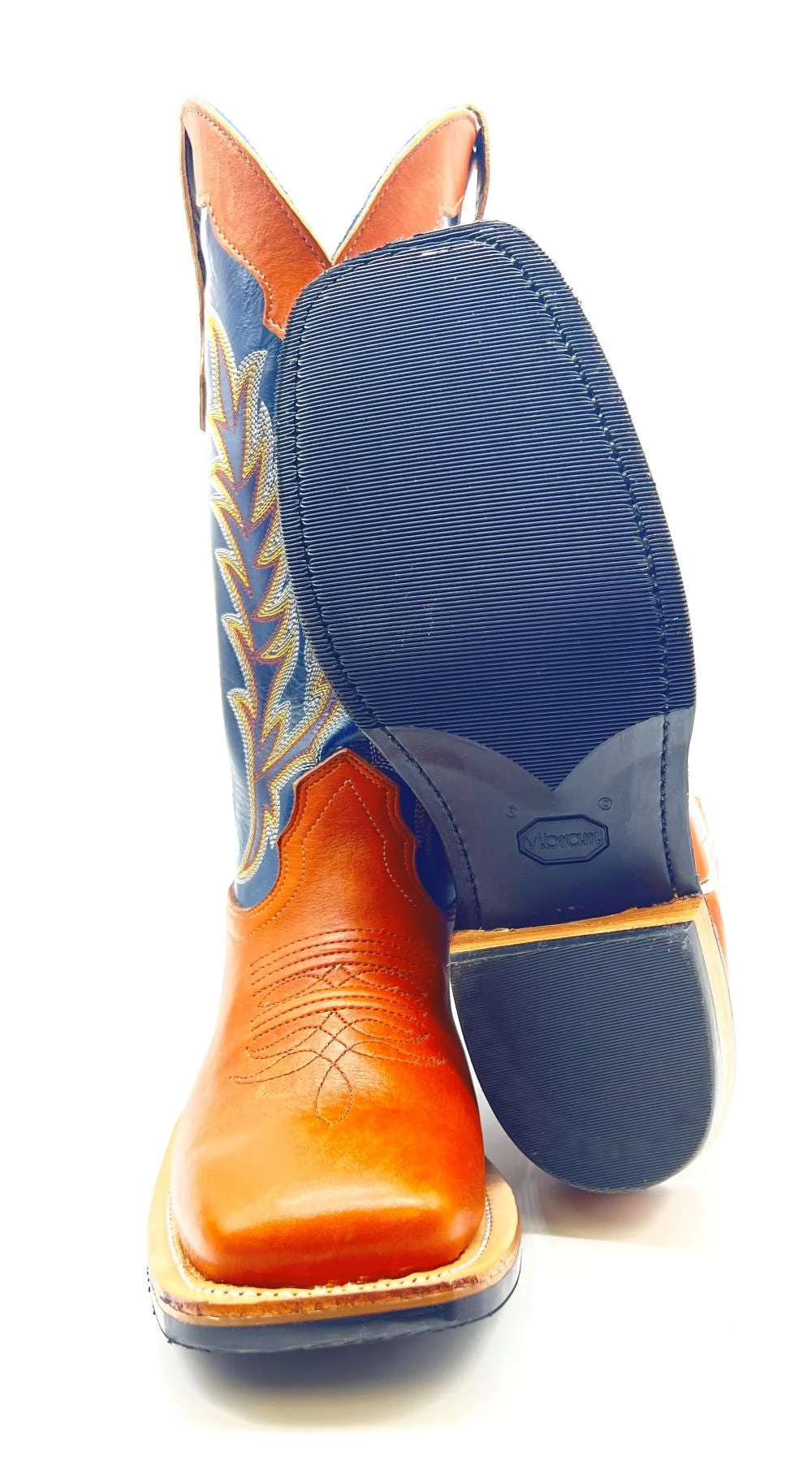 'Fenoglio Boots' Men's 13" Boomer Western Square Toe - Russet/Blue 7 'Fenoglio Boots' Men's 13" Boomer Western Square Toe - Russet/Blue