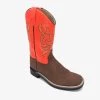 'Old West' Children's Western Broad Square Toe - Brown / Orange Kids