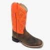 Kids 'Old West' Youth Western Broad Square Toe - Brown / Orange 1 Kids 'Old West' Youth Western Broad Square Toe - Brown / Orange