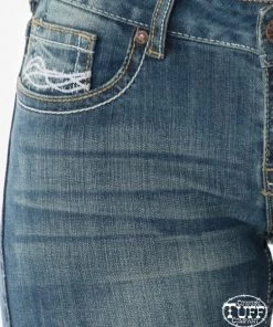 JUST TUFF JEANS 'Cowgirl Tuff' Women's 'Don't Fence Me In' Bootcut - Medium Wash 10 JUST TUFF JEANS 'Cowgirl Tuff' Women's 'Don't Fence Me In' Bootcut - Medium Wash