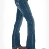 JUST TUFF JEANS 'Cowgirl Tuff' Women's Edgy Bootcut - Medium Wash