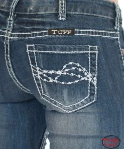 JUST TUFF JEANS 'Cowgirl Tuff' Women's Edgy Bootcut - Medium Wash 11 JUST TUFF JEANS 'Cowgirl Tuff' Women's Edgy Bootcut - Medium Wash