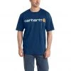 'Carhartt' Men's Heavyweight Logo T-Shirt - Dark Cobalt Blue Heather