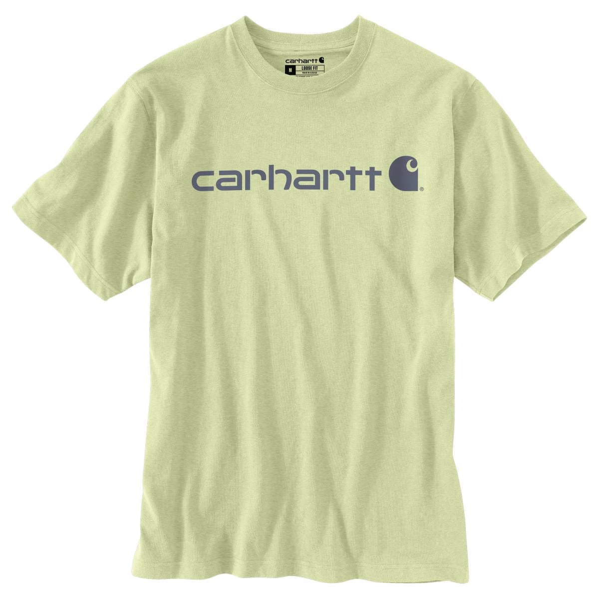 'Carhartt' Men's Heavyweight Logo T-Shirt - Pastel Lime 3 'Carhartt' Men's Heavyweight Logo T-Shirt - Pastel Lime