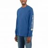 'Carhartt' Men's Heavyweight Sleeve Logo T-Shirt - Cobalt Heather 1 'Carhartt' Men's Heavyweight Sleeve Logo T-Shirt - Cobalt Heather