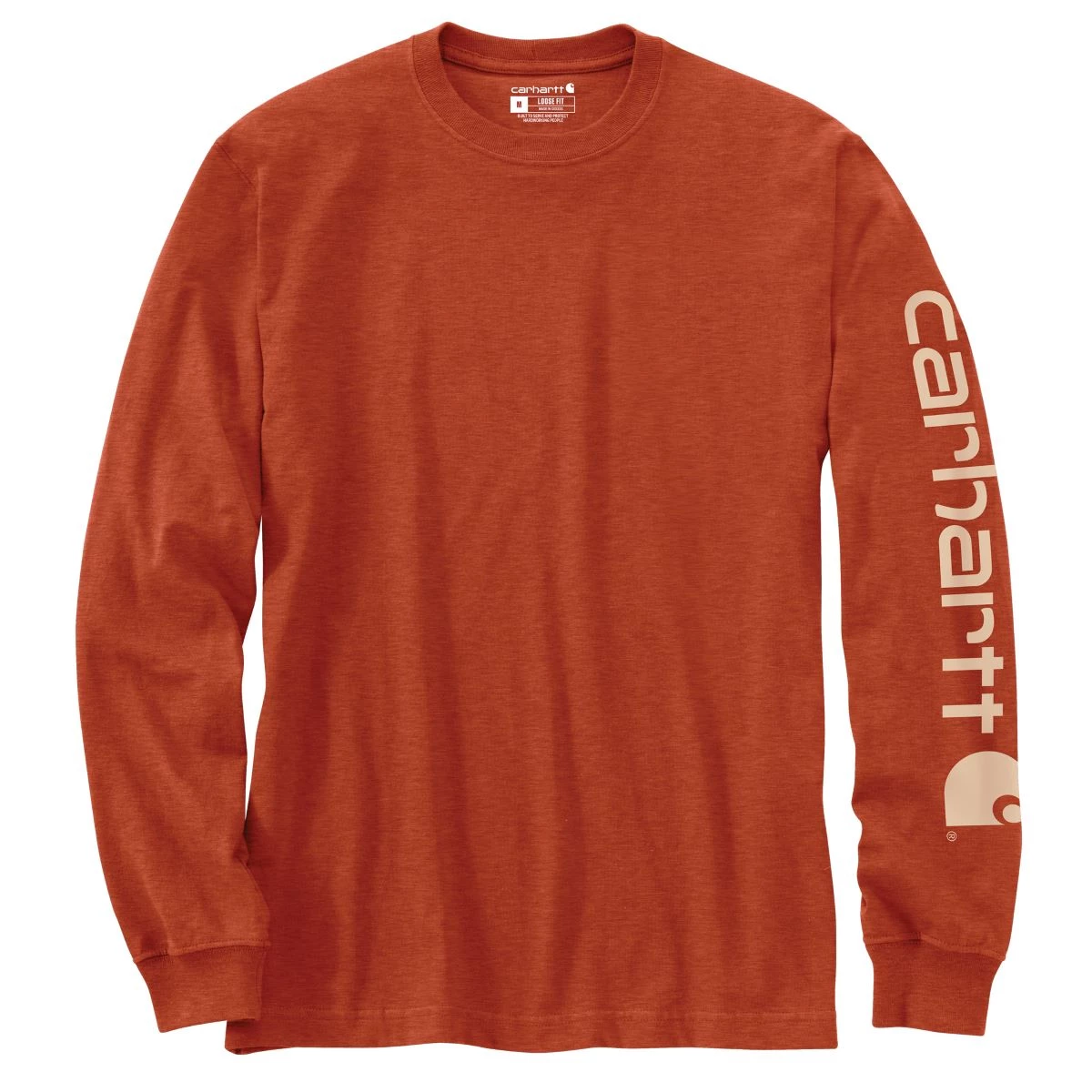 'Carhartt' Men's Heavyweight Sleeve Logo T-Shirt - Jasper Heather 3 'Carhartt' Men's Heavyweight Sleeve Logo T-Shirt - Jasper Heather