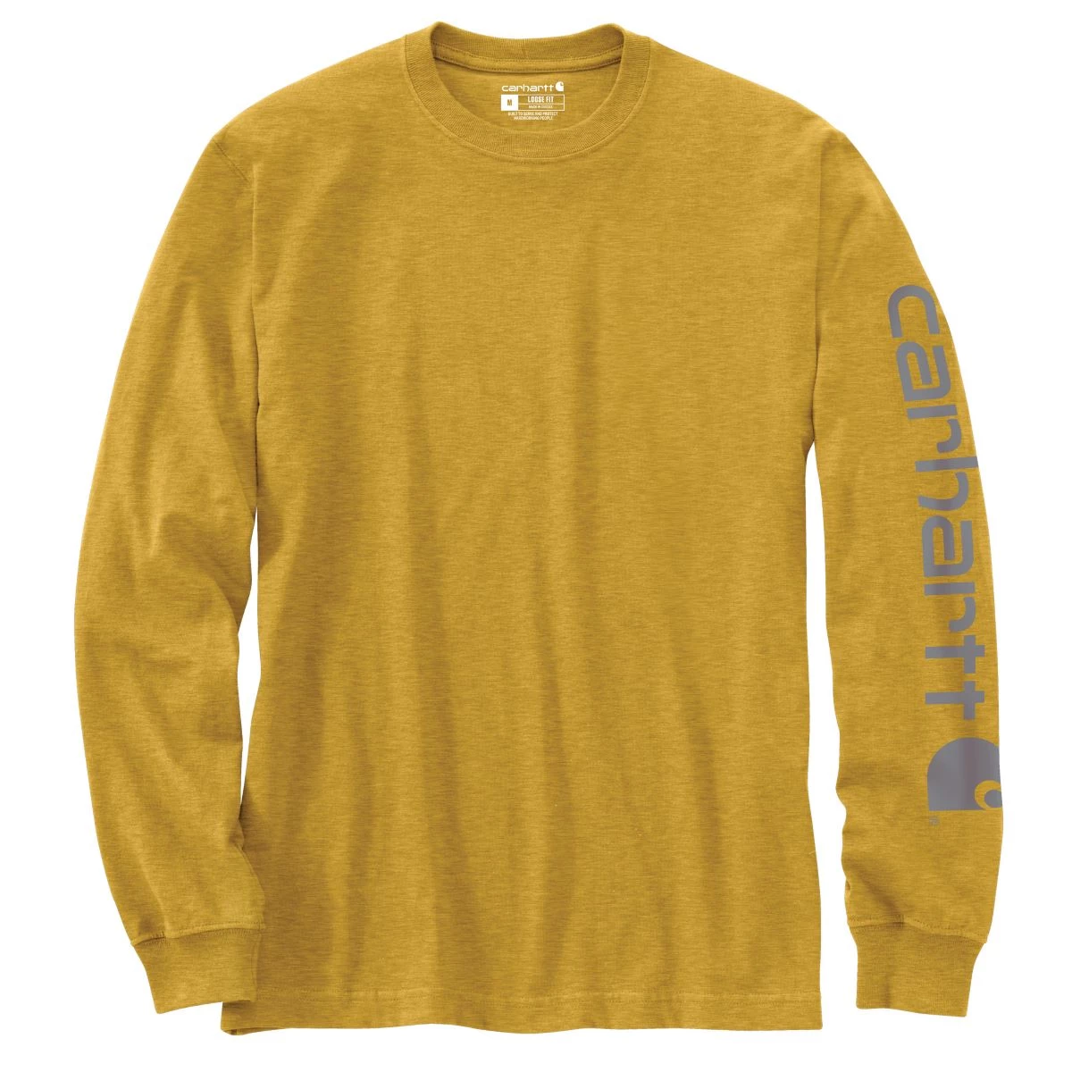 'Carhartt' Men's Heavyweight Sleeve Logo T-Shirt - Dijon Heather 3 'Carhartt' Men's Heavyweight Sleeve Logo T-Shirt - Dijon Heather