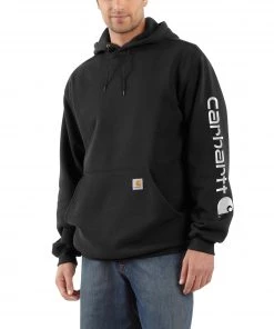 'Carhartt' Men's Midweight Logo Hoodie - Black