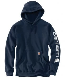 'Carhartt' Men's Midweight Logo Hoodie - New Navy