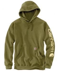 'Carhartt' Men's Midweight Logo Hoodie - True Olive Heather